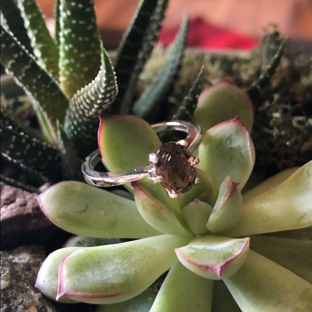 💍Dainty Smokey Quartz Ring